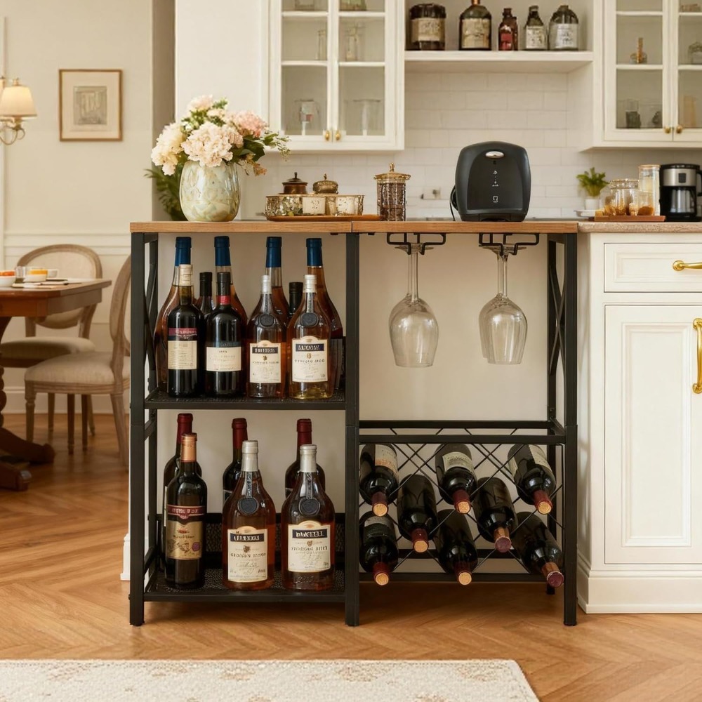 Rustic Freestanding Wine Rack  - Home Bar Shelf のレビューと価格