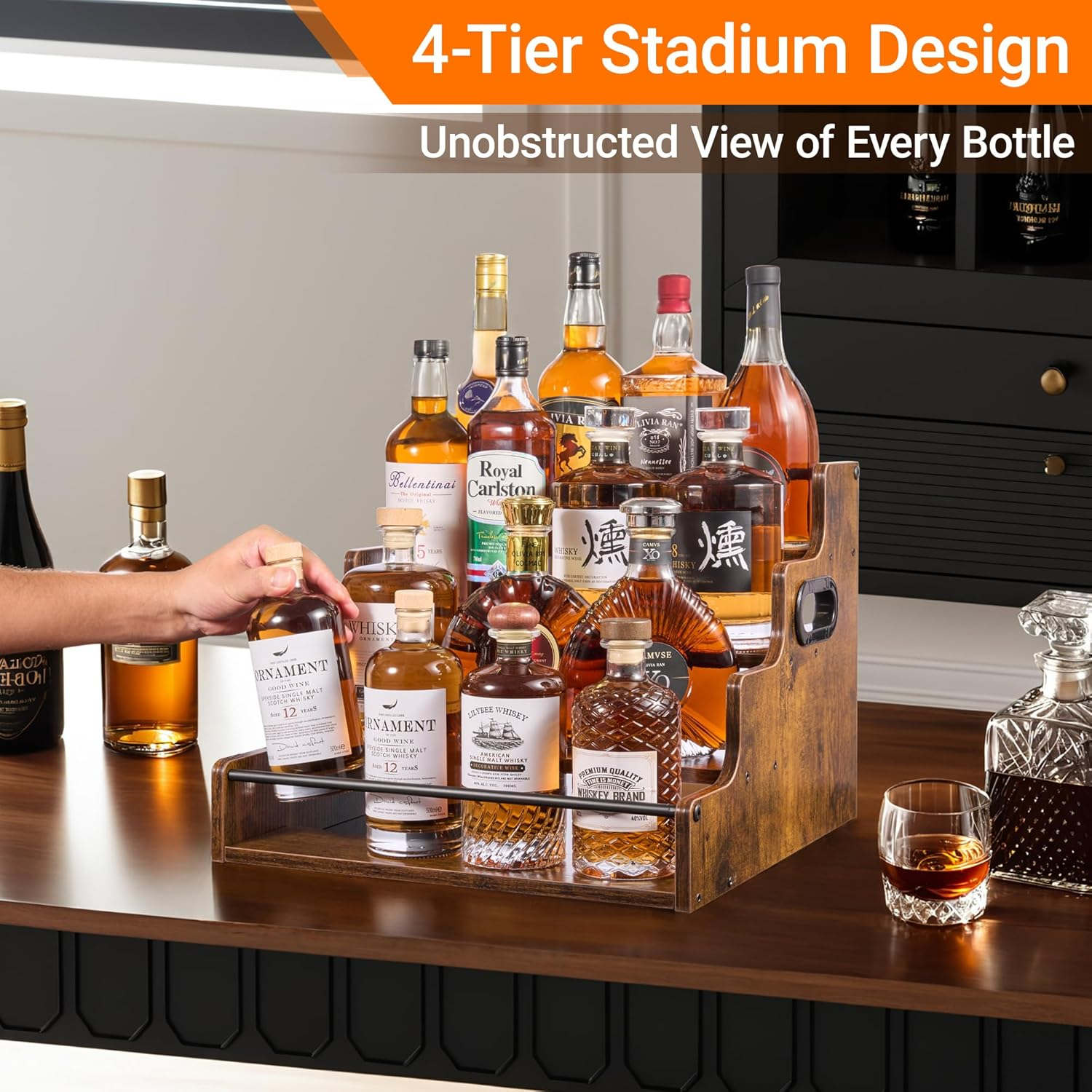 Liquor Bottle Display Shelf, C - Home Bar Shelf のレビューと価格