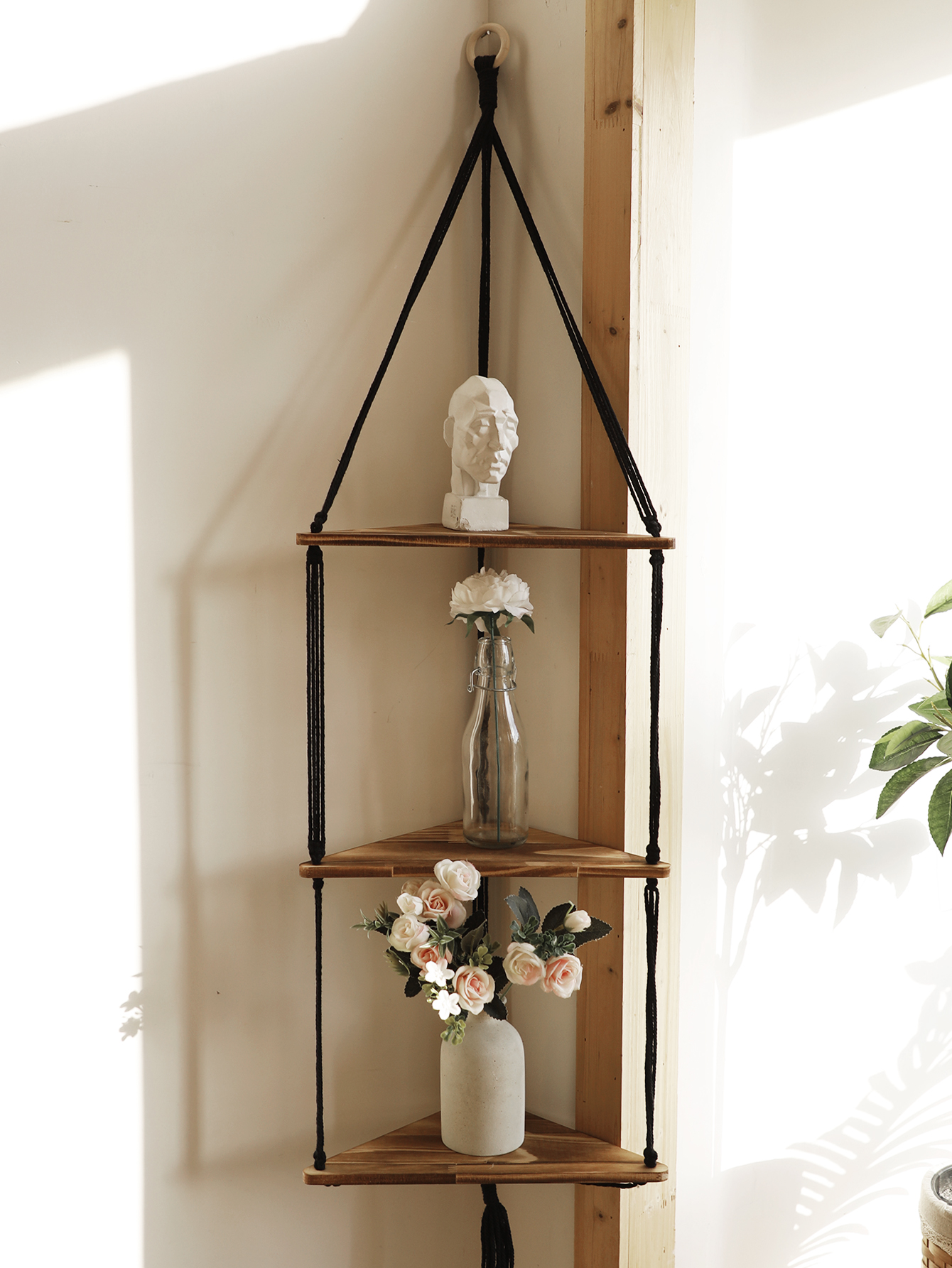 Wooden Corner Shelf Wall Decor - Home Bar Shelves のレビューと価格