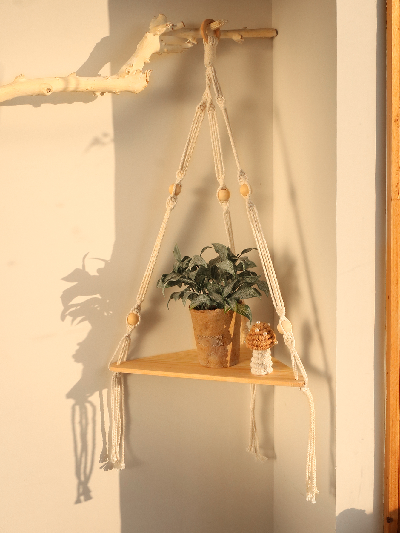 Wooden Corner Shelf Wall Decor - Home Bar Shelves のレビューと価格