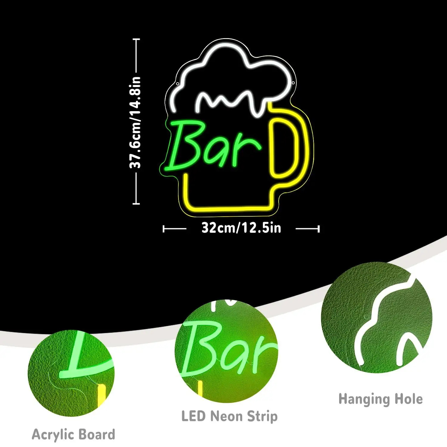 Beer Bar Neon Sign USB Dimmabl - Home Bar Signs のレビューと価格