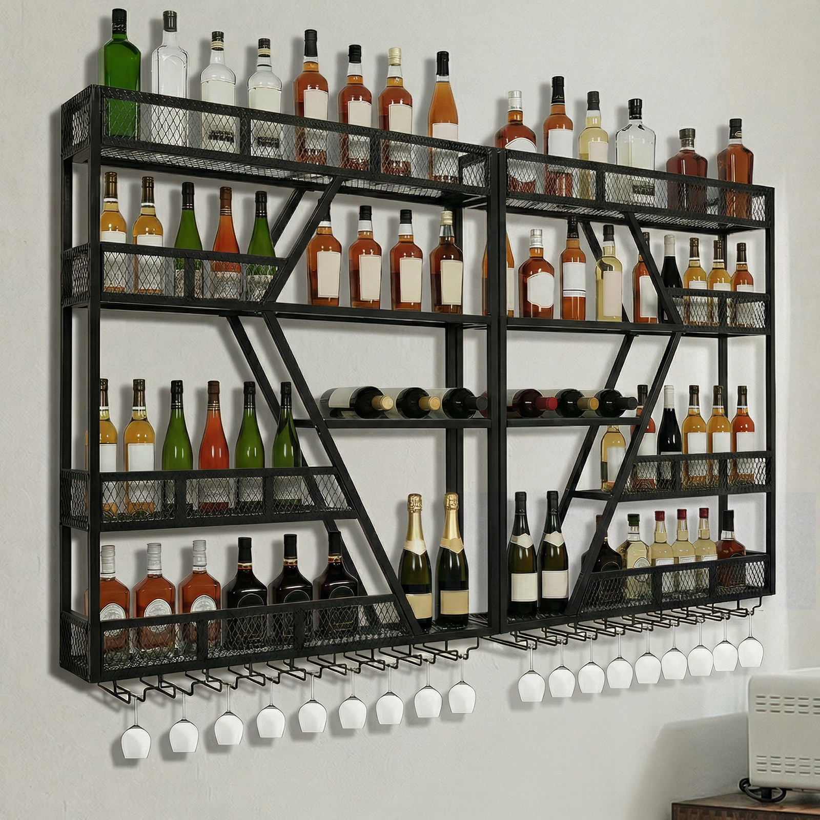 3/4 Tier Wall Mounted Bar Shel - Home Bar Shelf のレビューと価格
