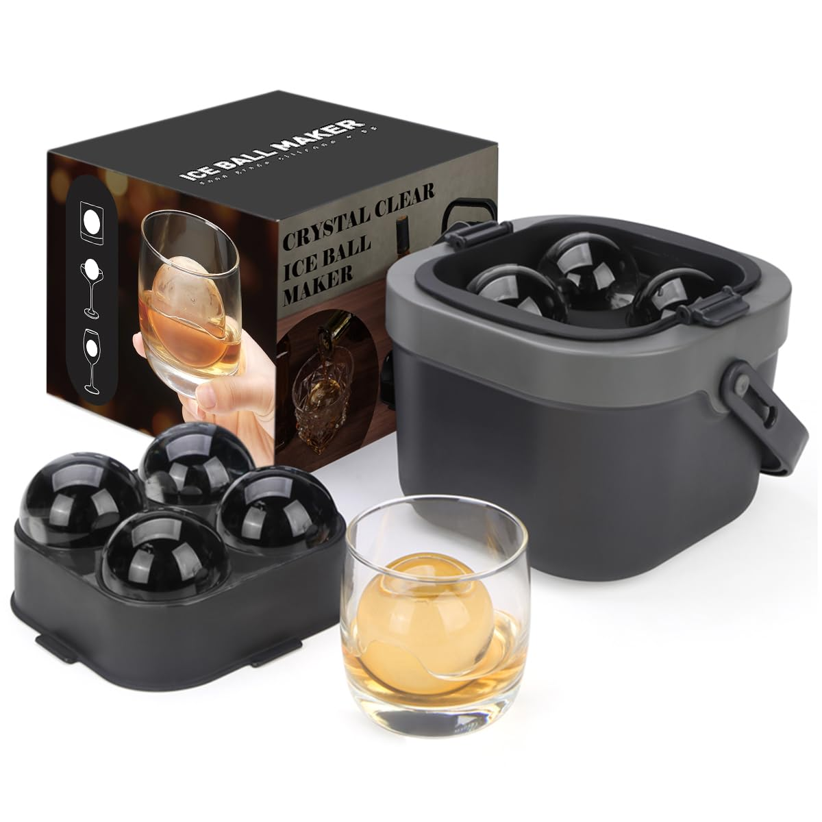 Crystal Clear Ice Ball Maker,  - Ice Mold Sphere のレビューと価格
