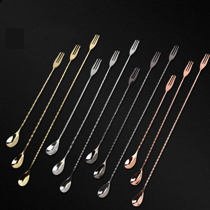 30 40 50cm Bar Spoon With Fork - Bar Spoon Twisted のレビューと価格