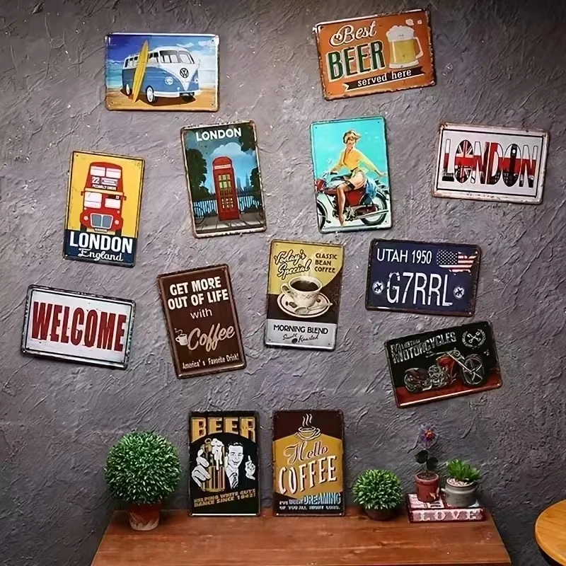 Vintage Iron Wall Sign Flat Me - Home Bar Word のレビューと価格