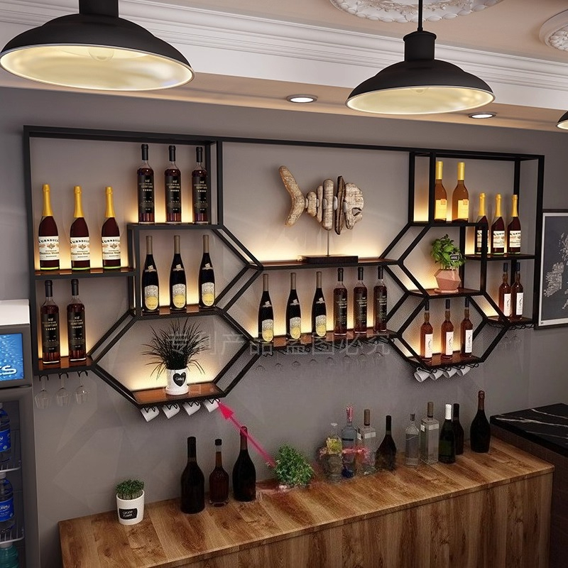 Metal Shelves Wine Cabinet Liv - Home Bar Shelf のレビューと価格