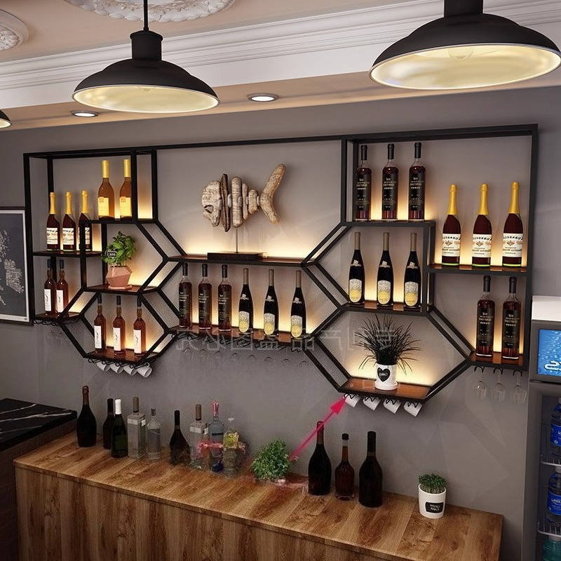 Metal Shelves Wine Cabinet Liv - Home Bar Shelf のレビューと価格