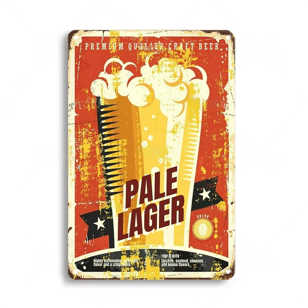Rusty Metal Tin Sign Beer Meta - Home Bar Signs のレビューと価格