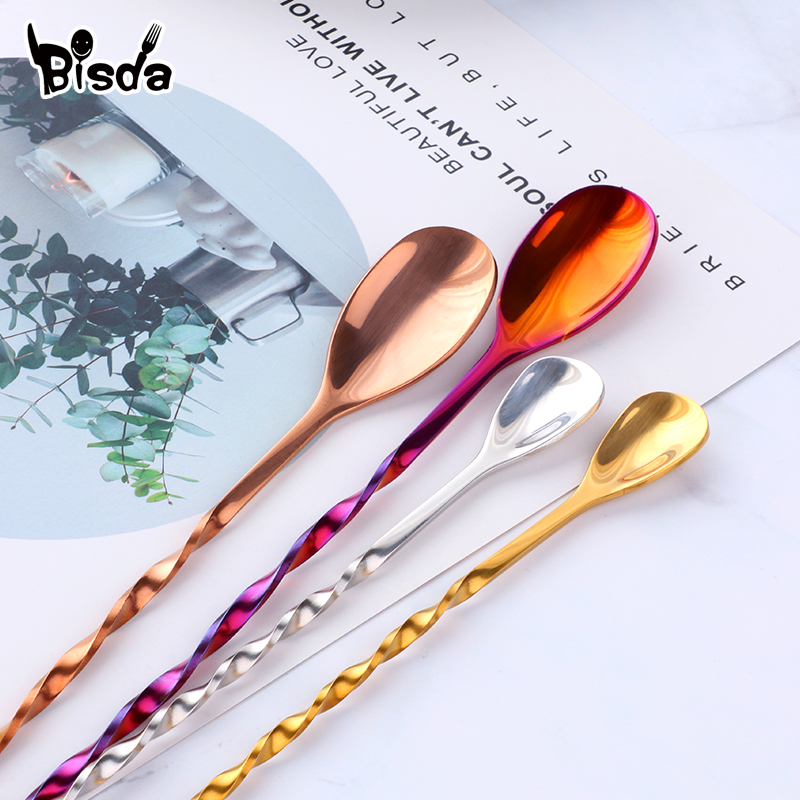 Cocktail Bar Spoons with Fork, - Bar Spoon Twisted のレビューと価格