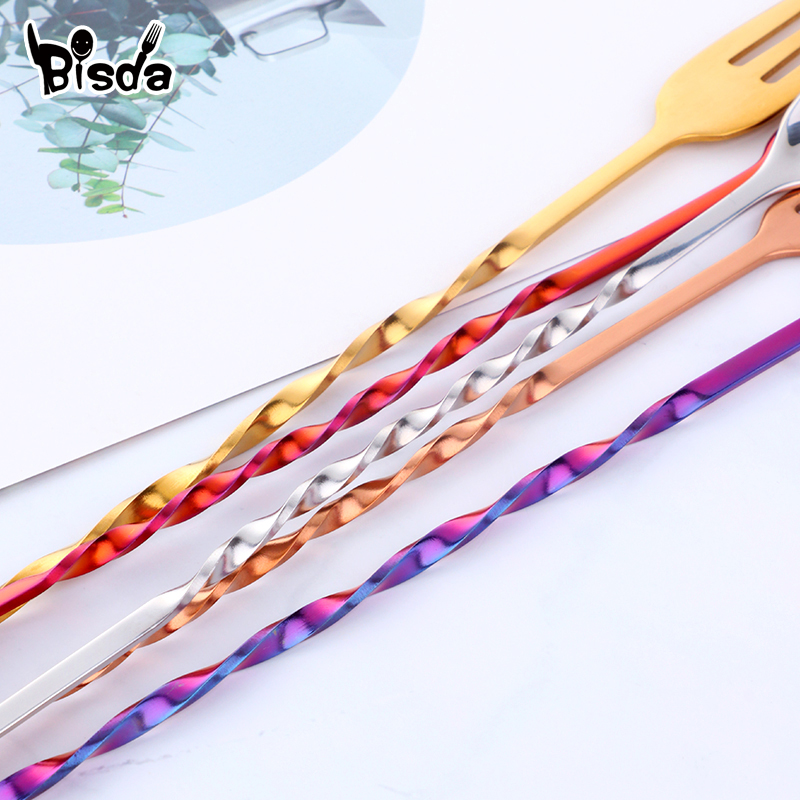Cocktail Bar Spoons with Fork, - Bar Spoon Twisted のレビューと価格