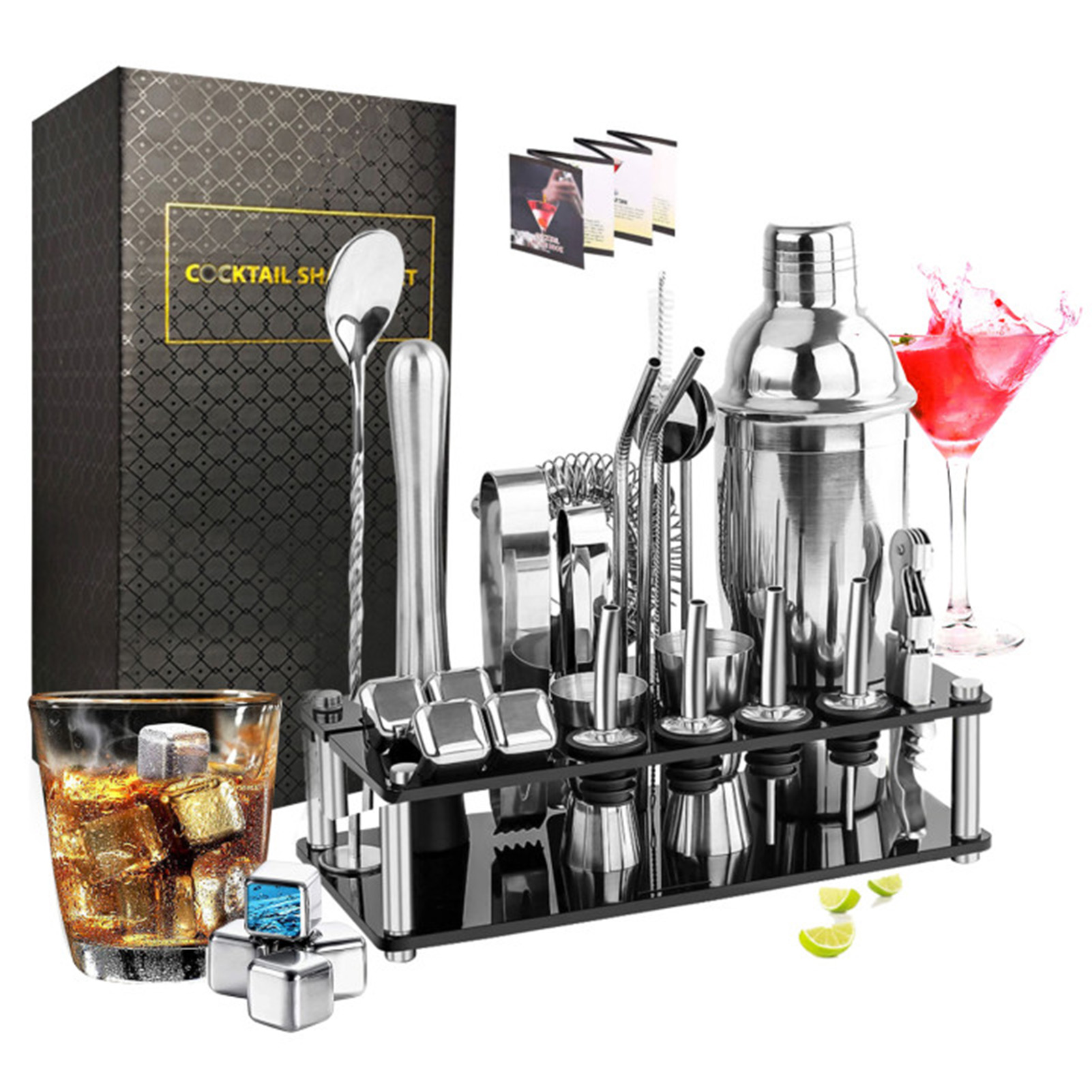 Cocktail Making Set Shaker Sta - Cocktail Recipe Book のレビューと価格