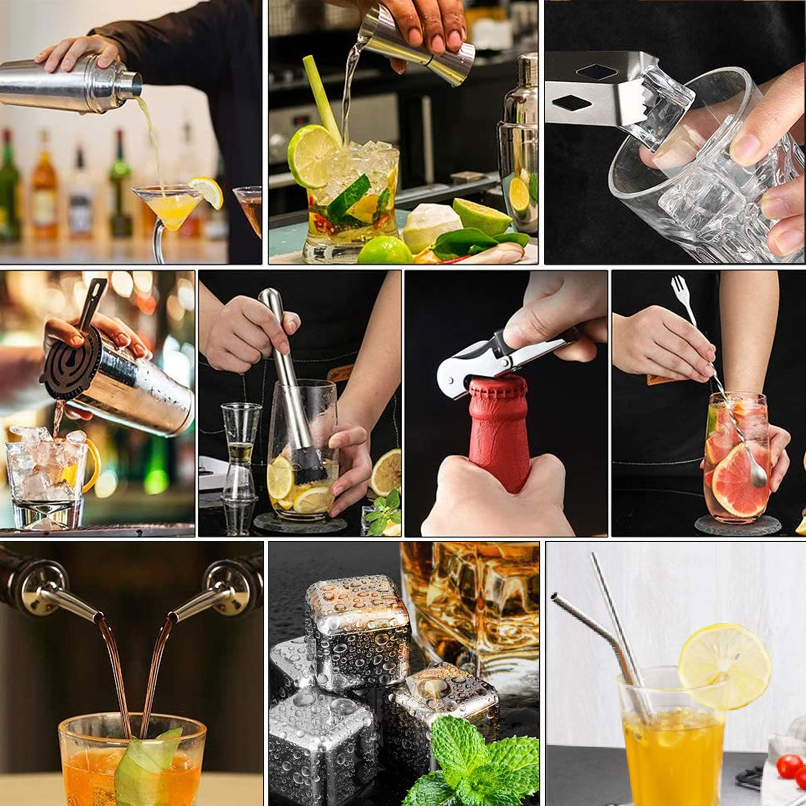 Cocktail Making Set Shaker Sta - Cocktail Recipe Book のレビューと価格