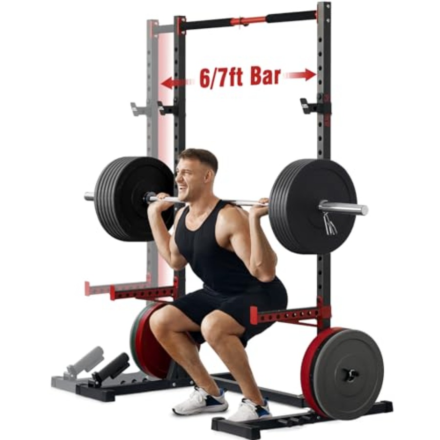 Squat Rack with Pull-Up Bar Mu - Home Bar And Gym のレビューと価格