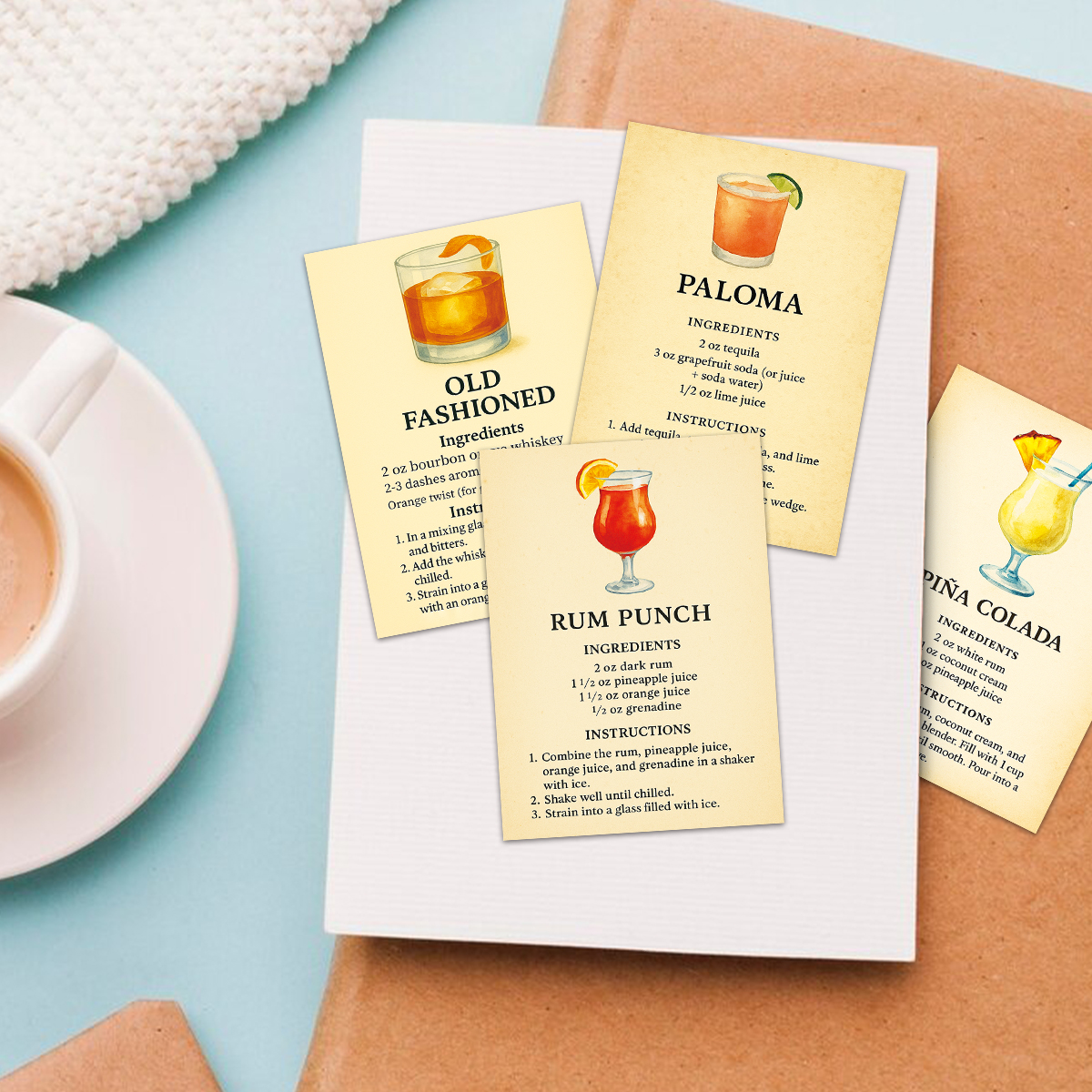20pcs Cocktail Ingredients Rec - Cocktail Recipe Book のレビューと価格