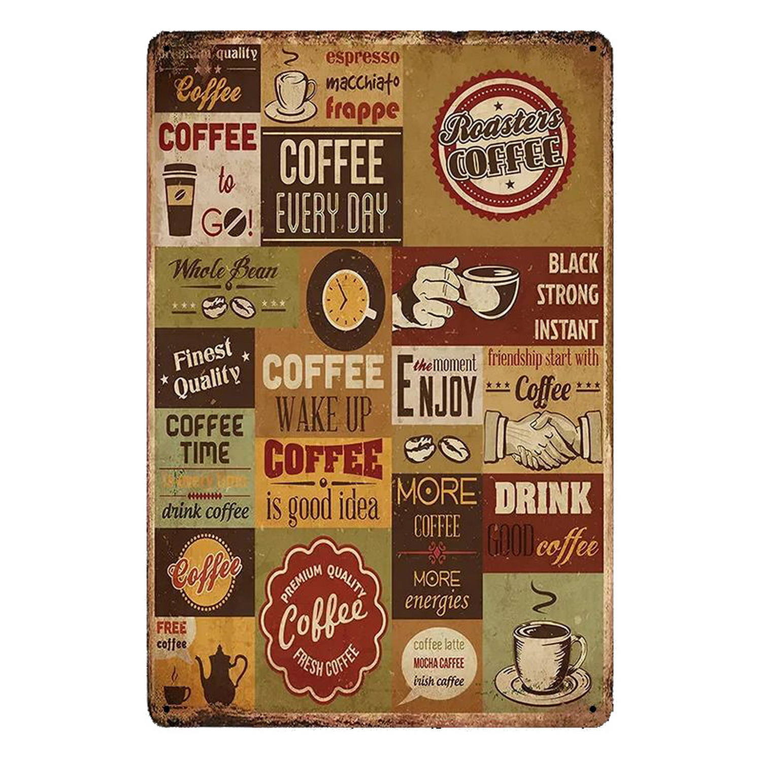 Metal Tin Signs Italian Coffee - Home Bar And Coffee のレビューと価格