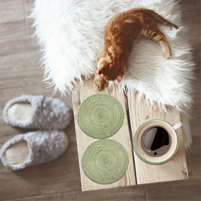 6pcs 4in Round Retro Green Gro - Home Bar Setup のレビューと価格